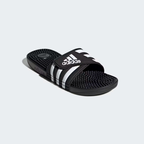 Легкие шлепанцы Adissage Slides Adidas с фирменным логотипом на липучке 50 (14 US) 32 см Черный 1159821731