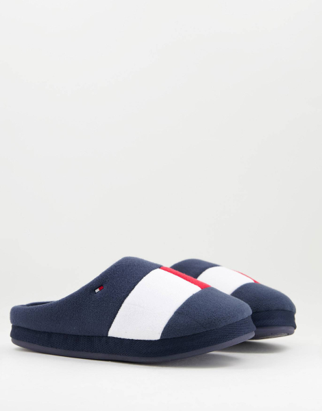 Мужские теплые тапочки Tommy Hilfiger тапки для дома 1159769070 (Синий, 45-46)