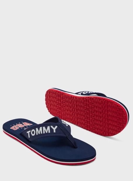 Пляжные мужские вьетнамки Tommy Hilfiger 1159792740 (Синий, 43)