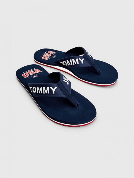 Пляжные мужские вьетнамки Tommy Hilfiger 1159792740 (Синий, 43)