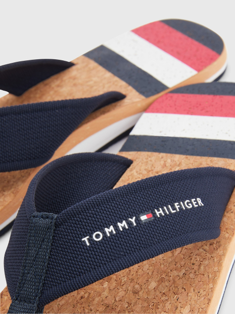 Пляжные мужские вьетнамки Tommy Hilfiger 1159768864 (Синий/Коричневый, 48)