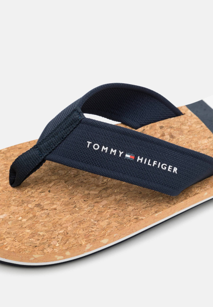 Пляжные мужские вьетнамки Tommy Hilfiger 1159768864 (Синий/Коричневый, 48)