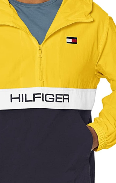 Мужская куртка-анорак Tommy Hilfiger с капюшоном 1159768957 (Синий/Желтый, S)