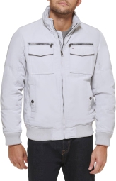 Чоловіча водостійка куртка-бомбер Tommy Hilfiger з капюшоном 1159799245 (Сірий, XL)