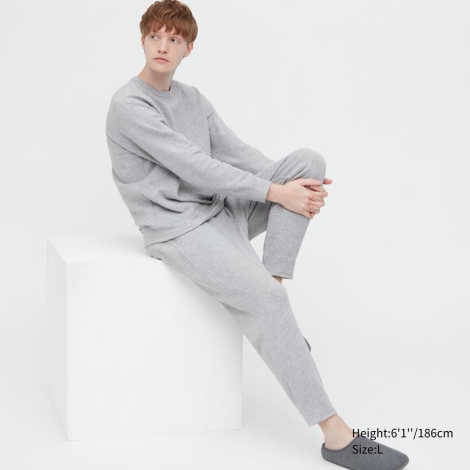 Мужской домашний костюм UNIQLO штаны и кофта 1159782687 (Серый, M)