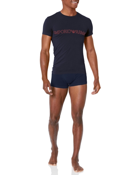 Чоловічий домашній комплект Emporio Armani футболки та труси транки 1159806337 (Білий/синій, M)