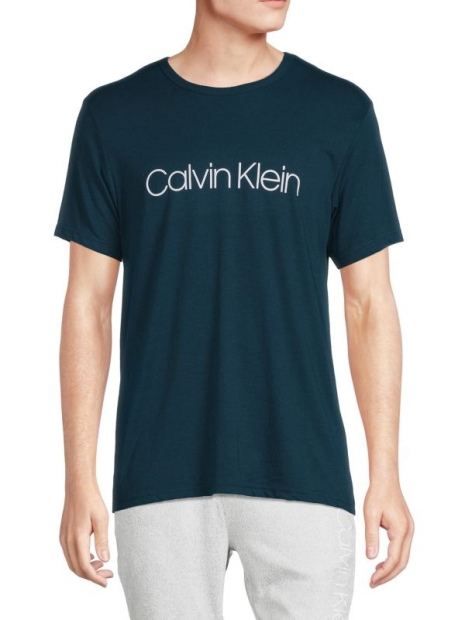 Чоловіча футболка Calvin Klein з логотипом 1159815238  (Білий/синій M) 1159815238 (Білий/синій, M)