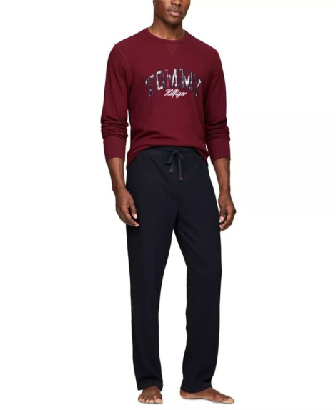 Чоловічий лонгслів Tommy Hilfiger кофта 1159837487 (Бордовий L)