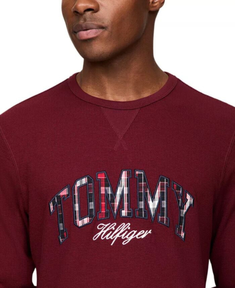 Чоловічий лонгслів Tommy Hilfiger кофта 1159837487 (Бордовий L)