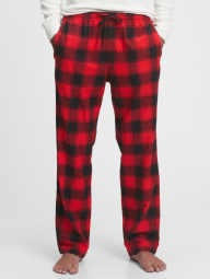 Мужские домашние штаны GAP фланелевые 1159760555 (Черный/Красный, XL)