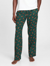 Мужские домашние штаны GAP фланелевые 1159762155 (Зеленый/Оранжевый, S)