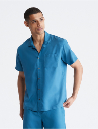 Мужская домашняя рубашка Calvin Klein на пуговицах 1159791231 (Синий, XL)