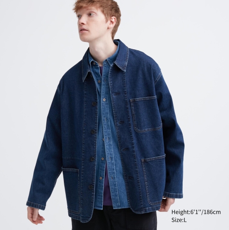 Джинсовая куртка на пуговицах UNIQLO 1159798270 (Синий, S)