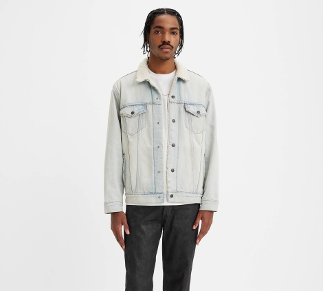 Мужская джинсовая куртка Levi's утепленная 1159809028 (Голубой, XL)