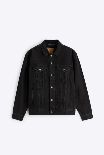Чоловіча джинсова куртка ZARA 1159802997 (Чорний, XXL)