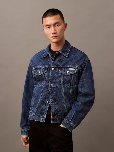 Чоловічі джинсові куртки Calvin Klein з кишенями 1159834205 (Синій XXL)