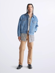 Чоловічі джинсові куртки Calvin Klein з кишенями 1159796467 (Білий/синій, M)