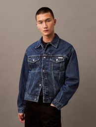 Чоловічі джинсові куртки Calvin Klein з кишенями 1159834205 (Синій XXL)