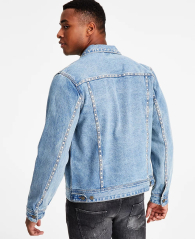 Мужская джинсовая куртка GUESS с металлическими заклепками 1159837406 (Синий S)