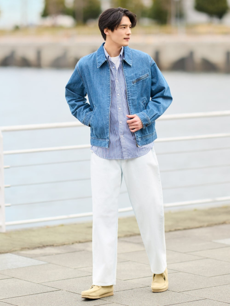 Чоловічі джинси широкі UNIQLO 1159834956 (Блакитний 34)