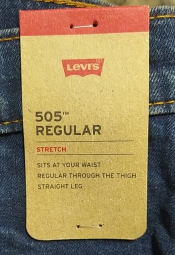 Стильные мужские джинсы 505 Levi's 1159815846 (Синий 40W 34L)