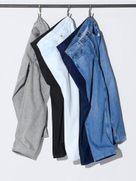 Мужские широкие джинсы UNIQLO 1159834955 (Голубой 33)