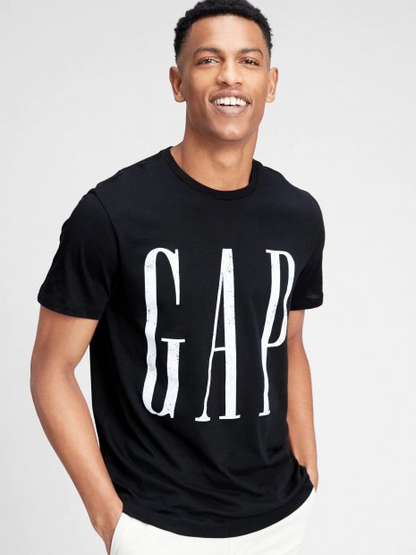 Чоловіча футболка GAP чорна з білим логотипом