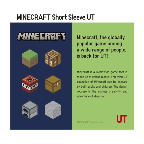 Футболка UNIQLO з малюнком Minecraft оригінал S