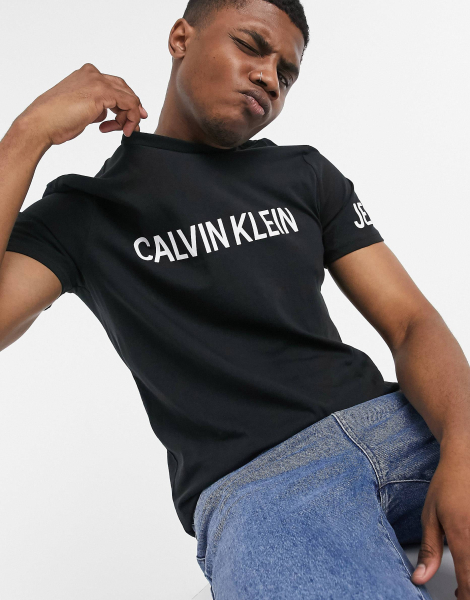 Мужская стильная футболка Calvin Klein 1159769407 (Черный, L)