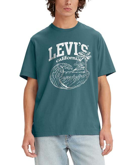 Футболка мужская Levi's с принтом 1159774829 (Зеленый, L)