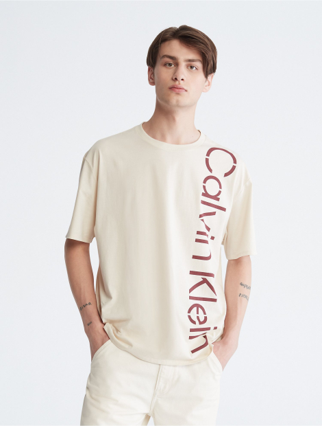 Мужская футболка Calvin Klein с логотипом 1159775102 (Бежевый, XXL)