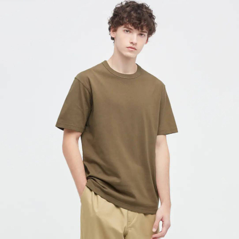 Однотонная футболка UNIQLO 1159777613 (Коричневый, 3XL)