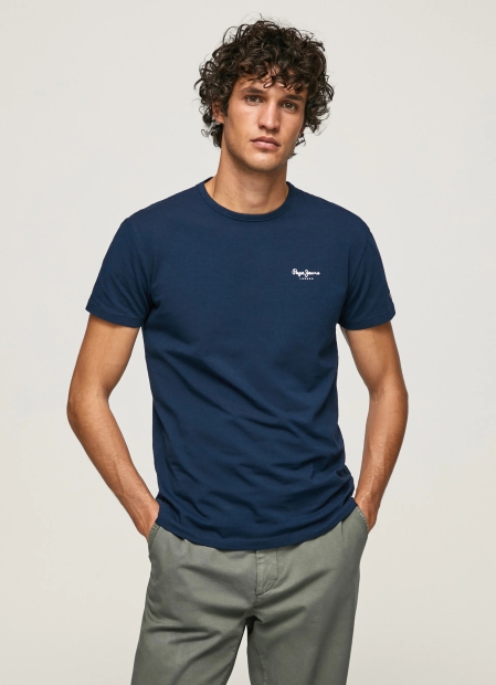 Мужская футболка Pepe Jeans London с логотипом 1159809456 (Синий, XXL)