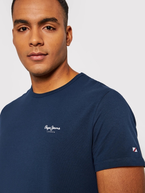 Мужская футболка Pepe Jeans London с логотипом 1159786257 (Синий, S)