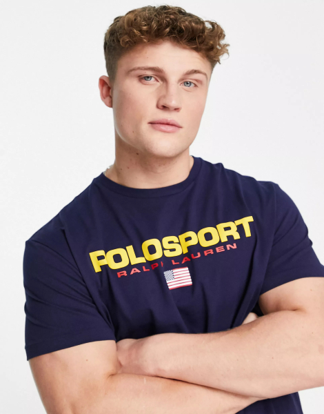 Футболка мужская Polo Ralph Lauren с логотипом 1159779858 (Синий, M)