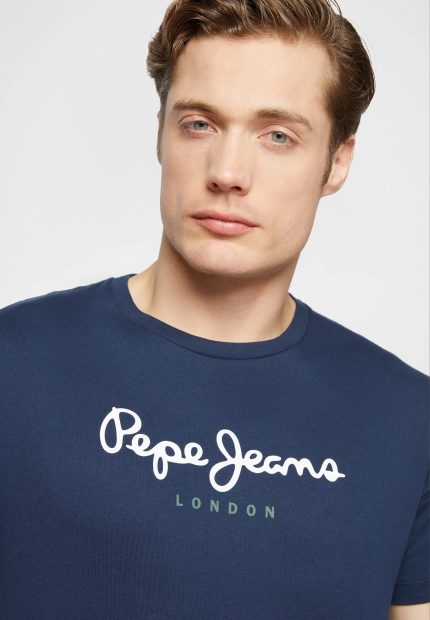 Мужская футболка Pepe Jeans London с логотипом 1159779909 (Синий, L)