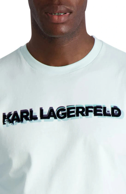 Мужская футболка Karl Lagerfeld Paris с логотипом 1159780277 (Голубой, L)