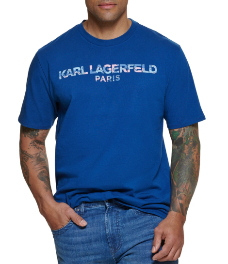 Мужская футболка Karl Lagerfeld Paris с логотипом 1159780369 (Синий, XL)