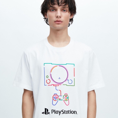 Футболка з малюнком PlayStation UNIQLO унісекс оригінал 1159785462 (Білий, M)