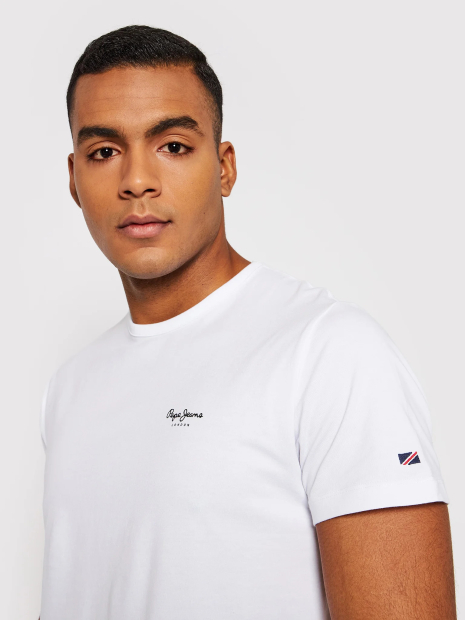 Мужская футболка Pepe Jeans London с логотипом 1159786115 (Белый, L)