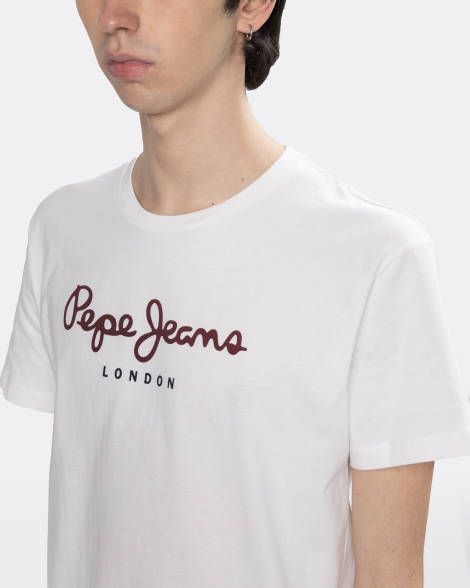 Мужская футболка Pepe Jeans London с логотипом 1159786125 (Белый, M)