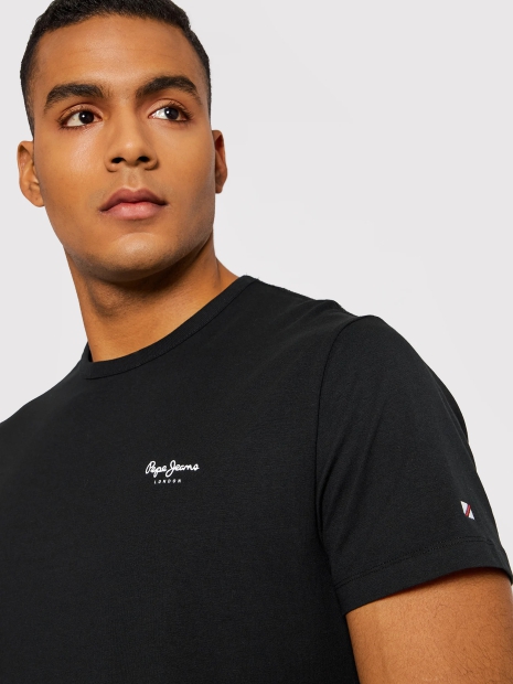 Мужская футболка Pepe Jeans London с логотипом 1159786264 (Черный, L)