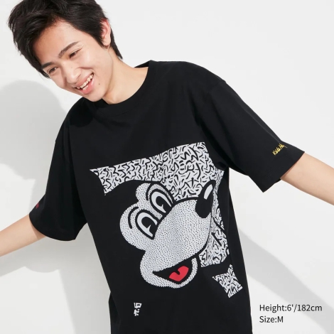 Футболка UNIQLO Mickey x Keith Haring 1159787259 (Черный, M)