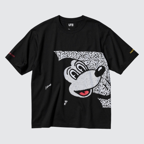 Футболка UNIQLO Mickey x Keith Haring 1159787259 (Черный, M)