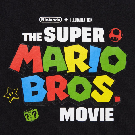 Футболка с рисунком Super Mario Bros. Movie UNIQLO 1159788270 (Черный, L)