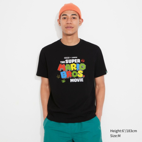 Футболка с рисунком Super Mario Bros. Movie UNIQLO 1159788270 (Черный, L)