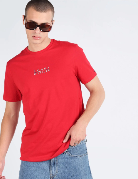 Мужская футболка Tommy Hilfiger с логотипом 1159788666 (Красный, 3XL)