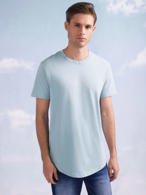 Мужская футболка Guess с принтом 1159790554 (Голубой, L)