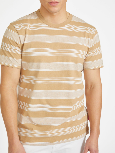 Мужская футболка Guess с принтом 1159791645 (Бежевый, XL)