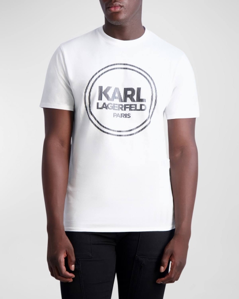 Мужская футболка Karl Lagerfeld Paris с логотипом 1159791883 (Белый, XL)